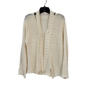 Crea Concepts Women's Cutout Neckline Knitted Open Cardigan Sweater- S